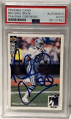 MICHAEL IRVIN 1994 Collector’s Choice Signed Auto Autographed Dallas Cowboys PSA • $124.99