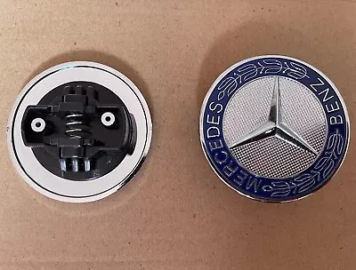 For Mercedes Benz Blue 57mm Wreath Bonnet Badge • £6.99