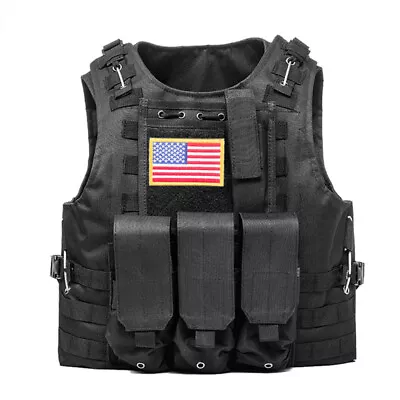 HUNTVP Military Tactical Vest Plate Carrier For Airsoft Combat Assault US Army • $35.14