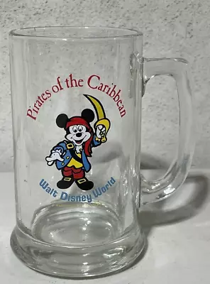 Walt Disney World Pirates Of The Caribbean Clear Glass Mug Mickey Mouse Stein • $9.99