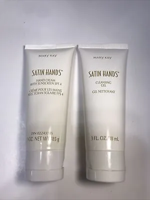 (2) Mary Kay Satin Hands Hand Cream With Sunscreen SPF 4 & Cleaning Gel 3oz • $9.99
