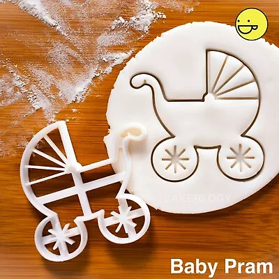 Baby Pram Cookie Cutter | Stroller Buggy Baby Shower Birthday Party Cute Biscuit • £8.66