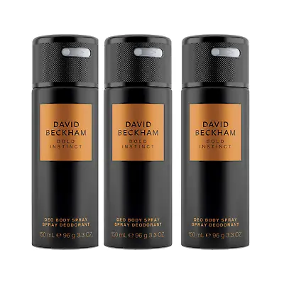 David Beckham Men's Deodorant Body Spray BOLD INSTINCT 150ml - 3 PACK • £16.99