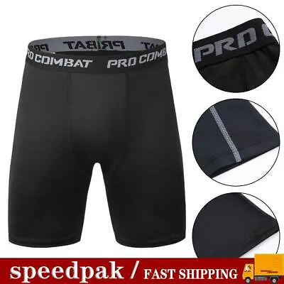 Mens Compression Shorts Base Layer Briefs Pant Thermal Running Fitness Y • £7.05