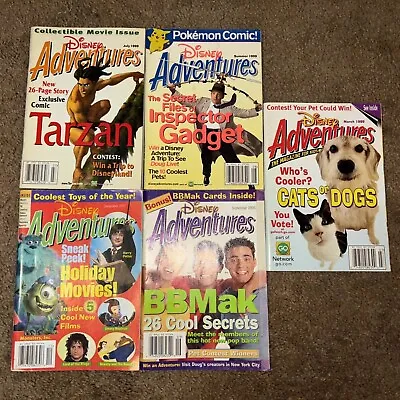 Disney Adventures Magazine Lot Of 5 July ‘99 March ‘99 September ‘00 Dec ‘01 • $14.99