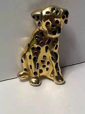 Vintage Gold Tone AK ANNE KLEIN DESIGNER DALMATION DOG Puppy PIN BROOCH • $12