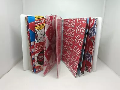 25 Coca Cola Fabric Samples Collection In Binder 17 X11  + AD's One Of A Kind • $59