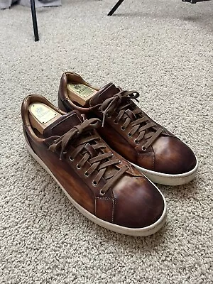 MAGNANNI 20837 Mens Sz 11.5 Elonso Lo Brown Calfskin Leather Low Spain • $55