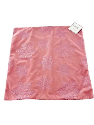 Thro By Marlo Lorenz Pillow Case 20x20 Pink Glitter Snowflake Velvet Holiday • $19.97