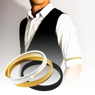 Men Women Shirt Sleeve Holder Armband Garter Elastic Metal Arm Band Ring Hoop • £2.71