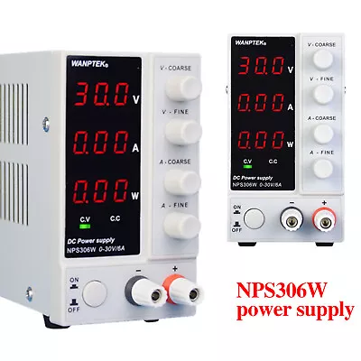  0-6A Digital Lab DC Power Supply Variable Linear Adjustable + Power Cord Device • $61