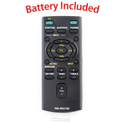 $6.74 • Buy New RM-ANU192 Replace Remote For Sony HT-CT60BT SA-CT60BT SA-CT60 Sound Bar
