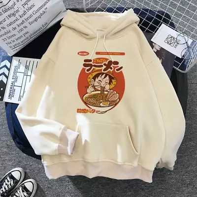 Kawaii Luffy Graphic Hoodies Anime One Piece Pullover Autumn & Winter Casual Str • $35.94