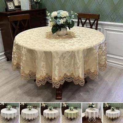 $56.75 • Buy Wrinkle Free Tablecloth Round Dining Table Cloth Cover Christmas Party Decor New