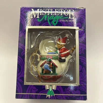 Mistletoe Magic Christmas Ornament Cat And Mouse In Teapot - Vintage 1995 • $6.99