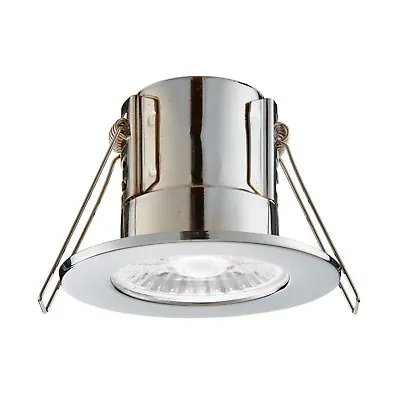 Fire Rated IP65 4W Dimmable LED Fixed Mains Ceiling Downlight Warm White 3000k • £12