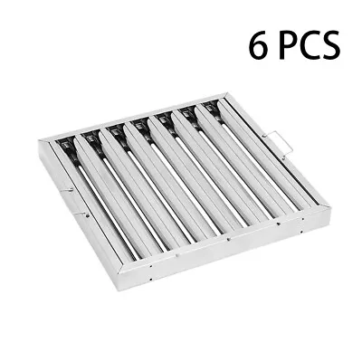 6 Canopy Grease Baffle Filter Stainless Steel Kitchen Extraction Hood 495x495mm • £145.95