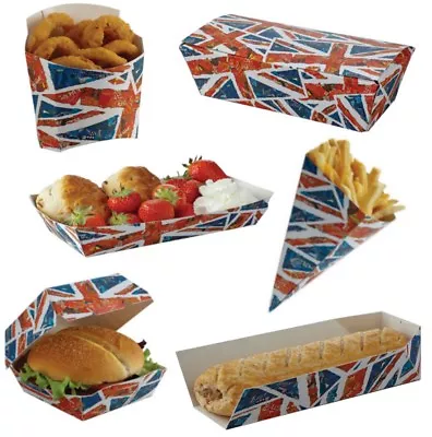 Union Jack British Fish & Chips - Fast Food Take Away Disposable Fun Packaging • £5.99