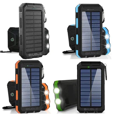 $25.99 • Buy 900000mAh Portable Solar 2USB 2LED External Pack Battery Power Bank Charger