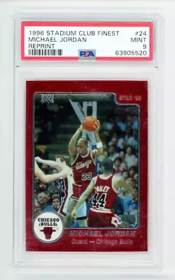 1996-97 Rookie Michael Jordan  Stadium Club Finest Reprint Star 101 Psa 9 • $595