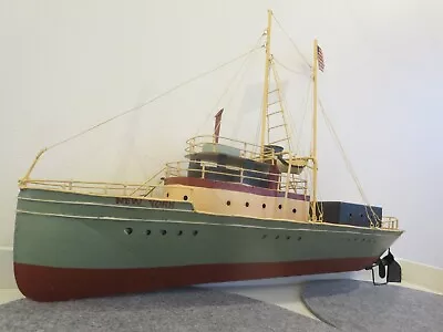 Big..Tin Toy Or Model  Steam Boat.New York Pilot Ship .Mod Year 1897 • $1360