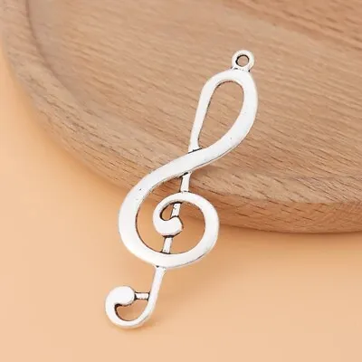 10 X Tibetan Silver Large Treble Clef Music Note Charms Pendants Jewelry Making • $4.49