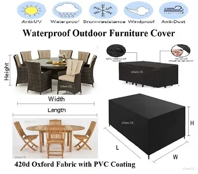 £17.99 • Buy Heavy Duty Waterproof Garden Outdoor Patio Furniture Cover For Rattan Table Cube