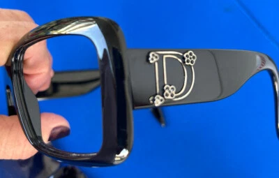 $65 • Buy Christian Dior Sunglass Vtg Frames Flower Logo  Black W Case