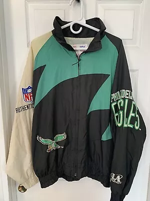 Vintage Philadelphia Eagles Logo Athletic Pro Line Kelly Green NFL Jacket Large • $200