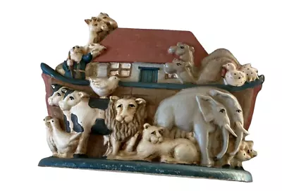 VTG Noah's Ark Cast Iron Door-Stop Bookend Noah Doorstop Baby Kid's Room Decor • $25.50