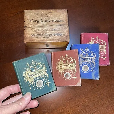 Antique Miniature 4 Book Children Set In Wood Box American Tract Society Frost • $395