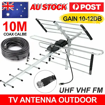 Digital TV Outdoor Antenna Aerial UHF VHF FM AUSTRALIAN Signal Amplifier Booster • $25.95