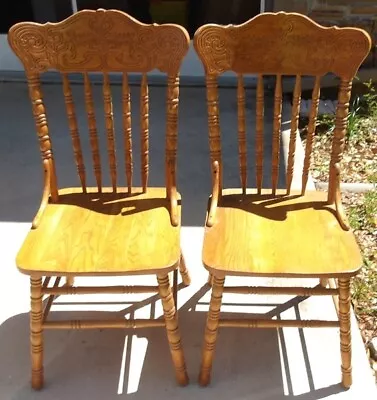 Oak Larkin Chairs - Set Of Four (4) - Local Pick-up Only • $150