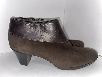 Munro  Grace Brown Suede & Leather Collar Bootie Womens Size 8.5N • $30