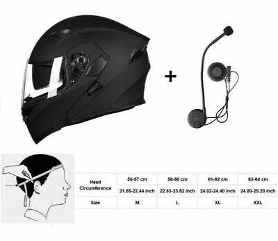 Motorcycle Helmet With Bluetooth Headset Modular Flip Up Motorbike Helmets DOT • $89.99