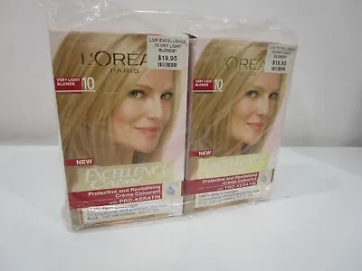 L'Oreal  2Pack Of '10 Very Light Blonde' Excellence Creme Protective RRP $39.95 • £12.44