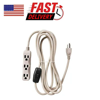 12Ft SPT-3 16/3 Indoor/Outdoor Extension Cord 3 Prong Grounded 3 Outlet • $11.69