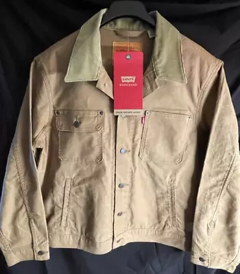 $68 • Buy Levi's Medium, Men'sTrucker Jacket, Tan, Corduray Collar, MSRP: $98.00 - SAVE