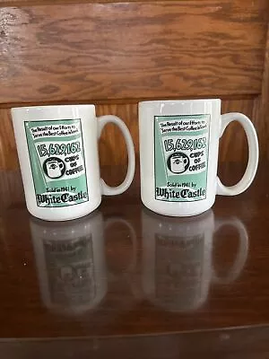 2 - Vintage 1999 White Castle CERAMIC COFFEE MUG; 15629162 Cups Of Coffee Sold • $9.99