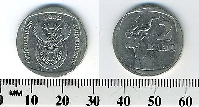 South Africa 2002 - 2 Rand Nickel Plated Copper Coin - Greater Kudu • $1