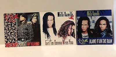 45 Milli Vanilli (3) Picture Sleeves / No Records - Nice Cond ! Gonna Miss You ! • $5.50