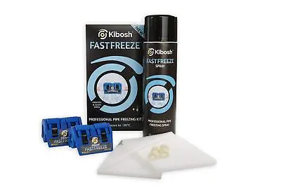 £54.99 • Buy Kibosh FASTFREEZE Kit 3 (1 X 15mm, 1 X 22mm Pipe Repair Clamps Plus Spray 