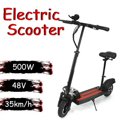 $625.89 • Buy 500W 48V Electric Foldable Scooter With Seat Commuter Bike  Mel Stock