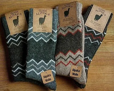 Alpaca Thermal Wool Socks For Women And Men - 2 PAIRS - Thick Knitted | 3099 • $27.99