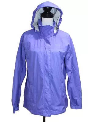 Marmot Womens Windbreaker Rain Jacket Large Lightweight Hooded Waterproof Purple • $19.99