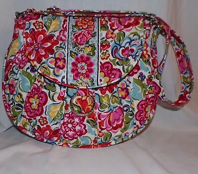 VERA BRADLEY Mailbag Adjustable Strap FLORAL Crossbody Shoulder Bag • $22.95