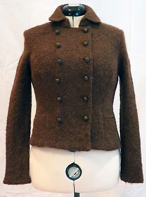Lauren Ralph Lauren Wool Alpaca Mohair  M Brown Blazer Edwardian Military Jacket • $49