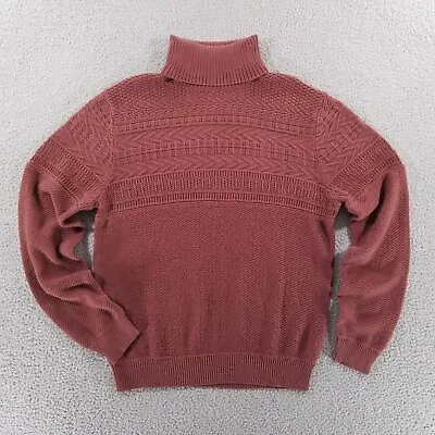 Guideboat Co Sweater Mens Large Brick Red Lightweight Fisherman Irish Celtic • $34.99