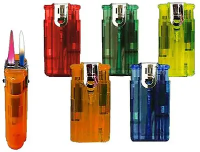 £5.99 • Buy 5x Windproof Turbo Jet Gas Lighter Refillable Cigarette Double Flame Lighters