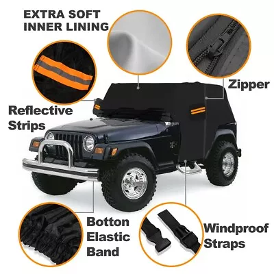 6 Layer Car Cover Waterproof Outdoor Rain Snow For Jeep Wrangler 2Door 1997-2006 • $53.67